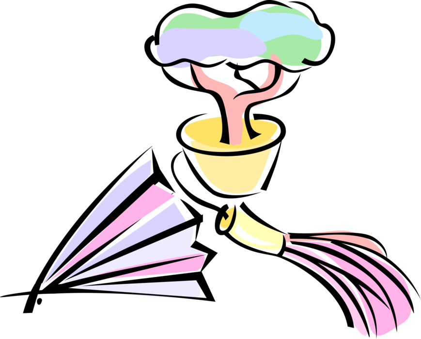 Vector Illustration Of Japanese Bonsai Tree With Folding Clipart (869x700), Png Download