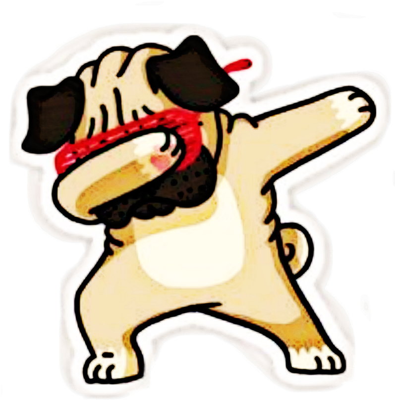 Dog Funny Dabbing Pug Sunglasseson - Pug Dab Clipart (1024x1024), Png Download