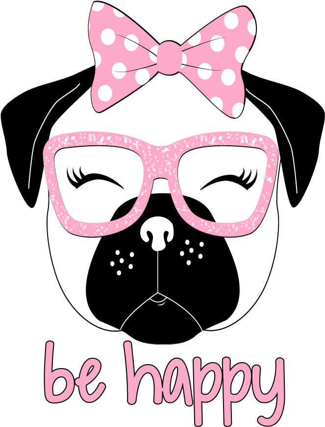 Kid Printed Transfers 2017 - Girl Pug Clip Art - Png Download (662x949), Png Download