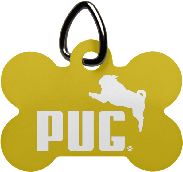 Pug Dog Bone Pet Tag - Pet Tag Clipart (600x600), Png Download