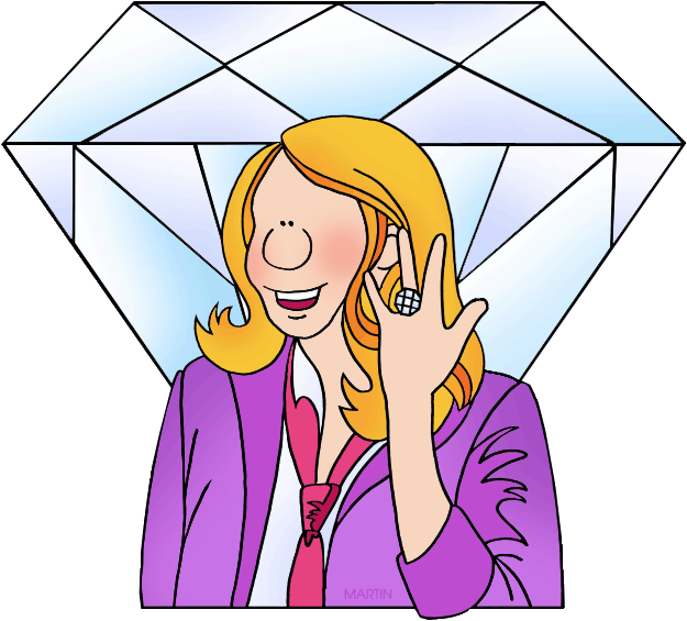 Diamond - Cartoon Clipart (648x584), Png Download