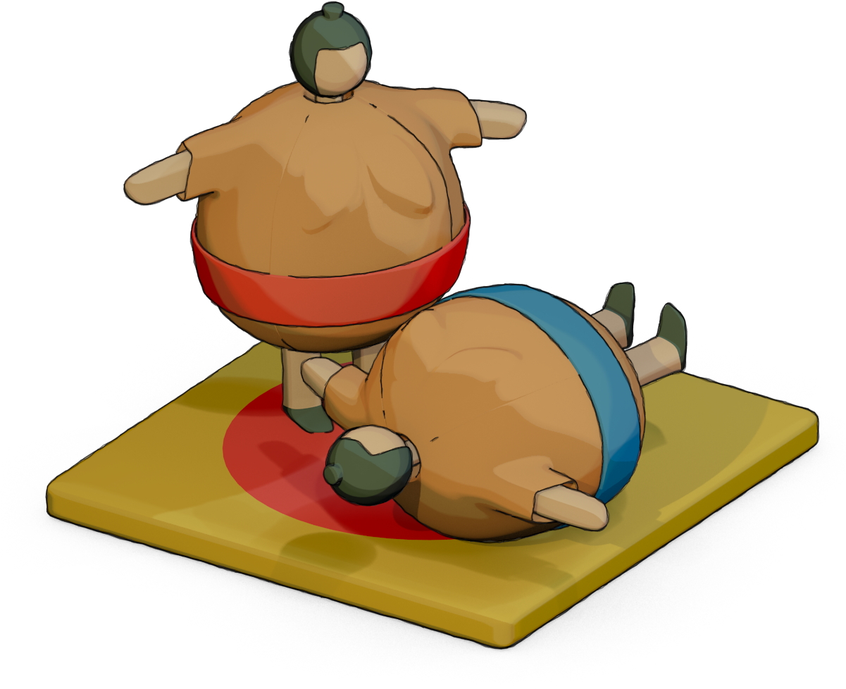 Sumo Wrestling - Version - Cartoon Clipart (1200x1200), Png Download
