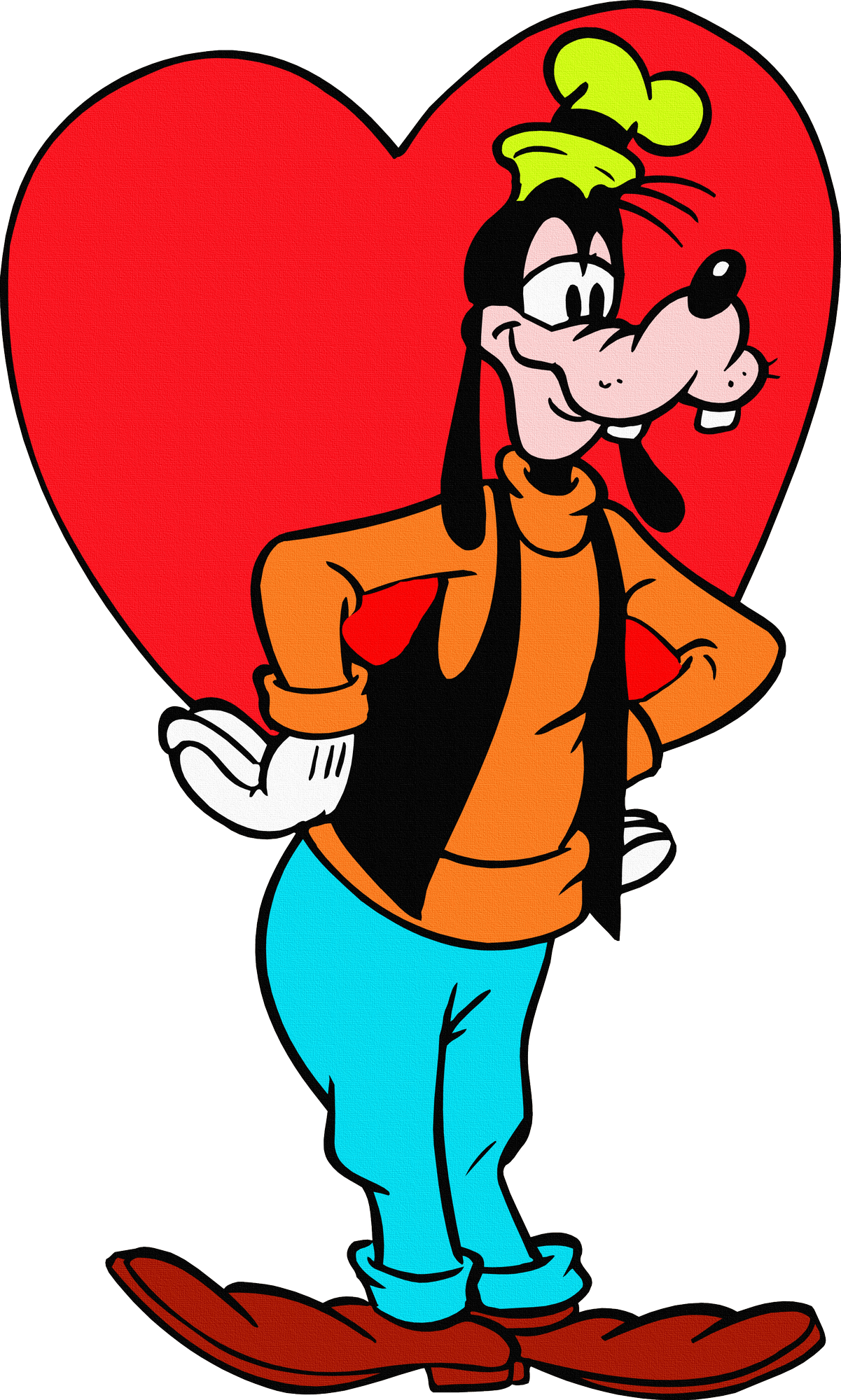 Goofy Chien Disney7 - Goofy Love Clipart (1201x2000), Png Download
