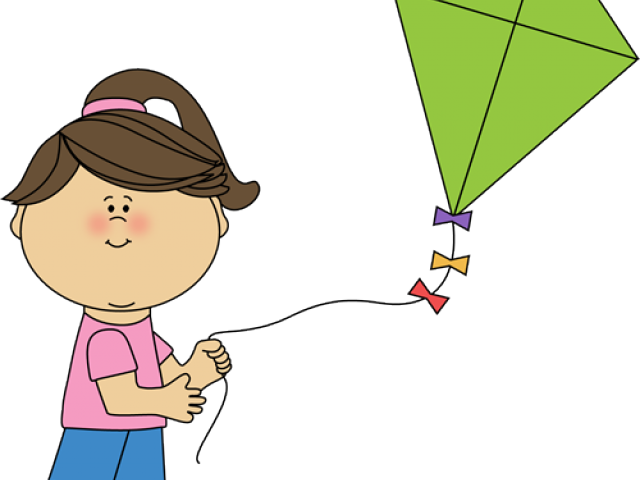 Dall Clipart Kite - Girl Reading A Book Clipart - Png Download (640x480), Png Download