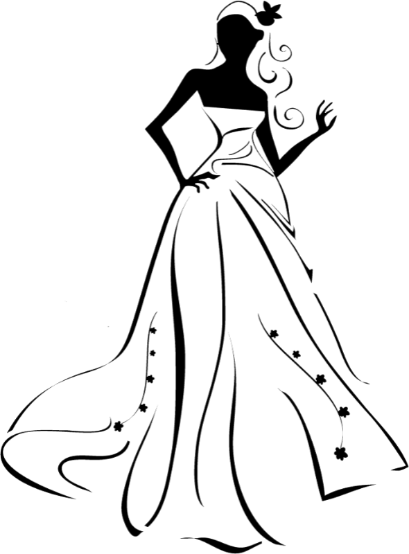 Images Married - Wedding Dress Vector Clipart (590x800), Png Download