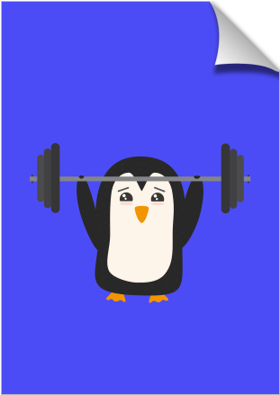 Penguin Weightlifting - Etui À Rabat Pour Samsung Galaxy S6 Sm-g920 - Pingouin Clipart (674x516), Png Download
