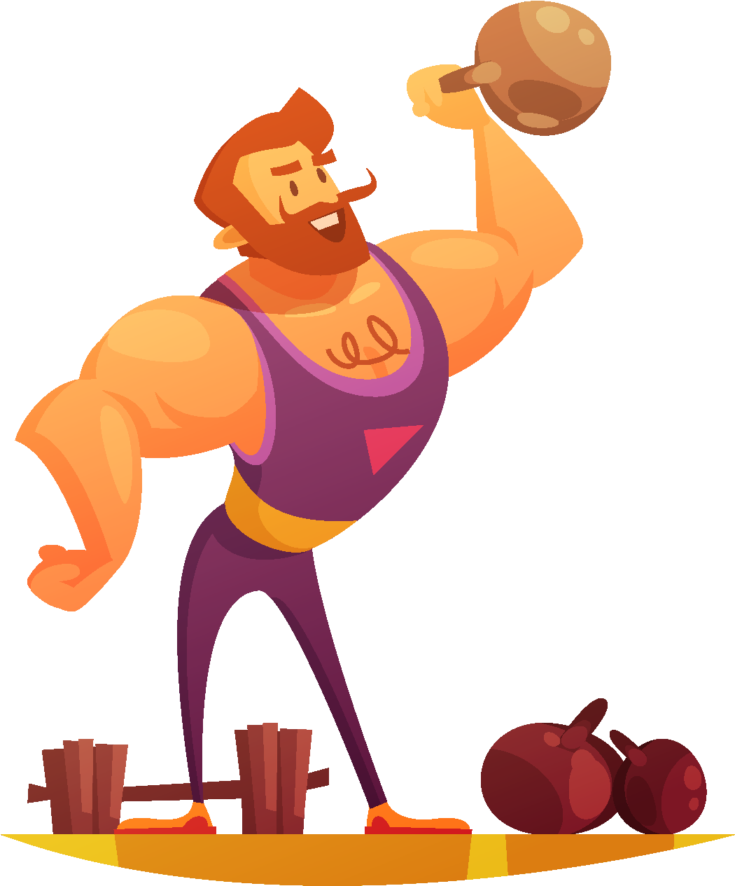 Hand Drawn Strong Man Weightlifting Elements - Афіша Цирк Силач Clipart (1772x1378), Png Download