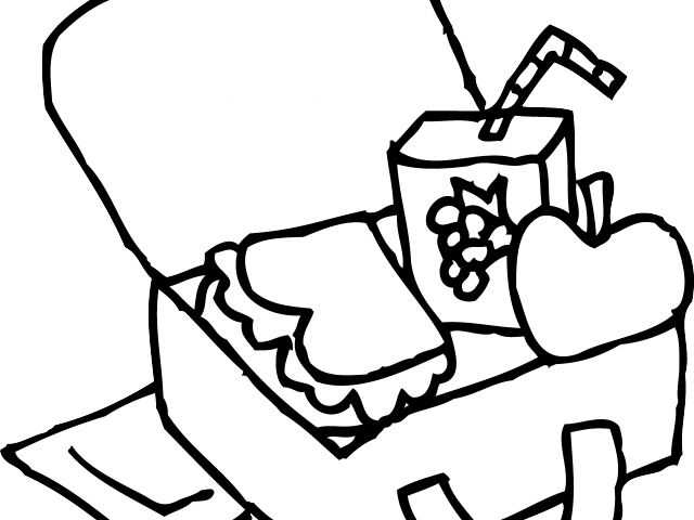 Lunch Box Clipart Luch - Lunch Box Clipart Black And White - Png Download (640x480), Png Download