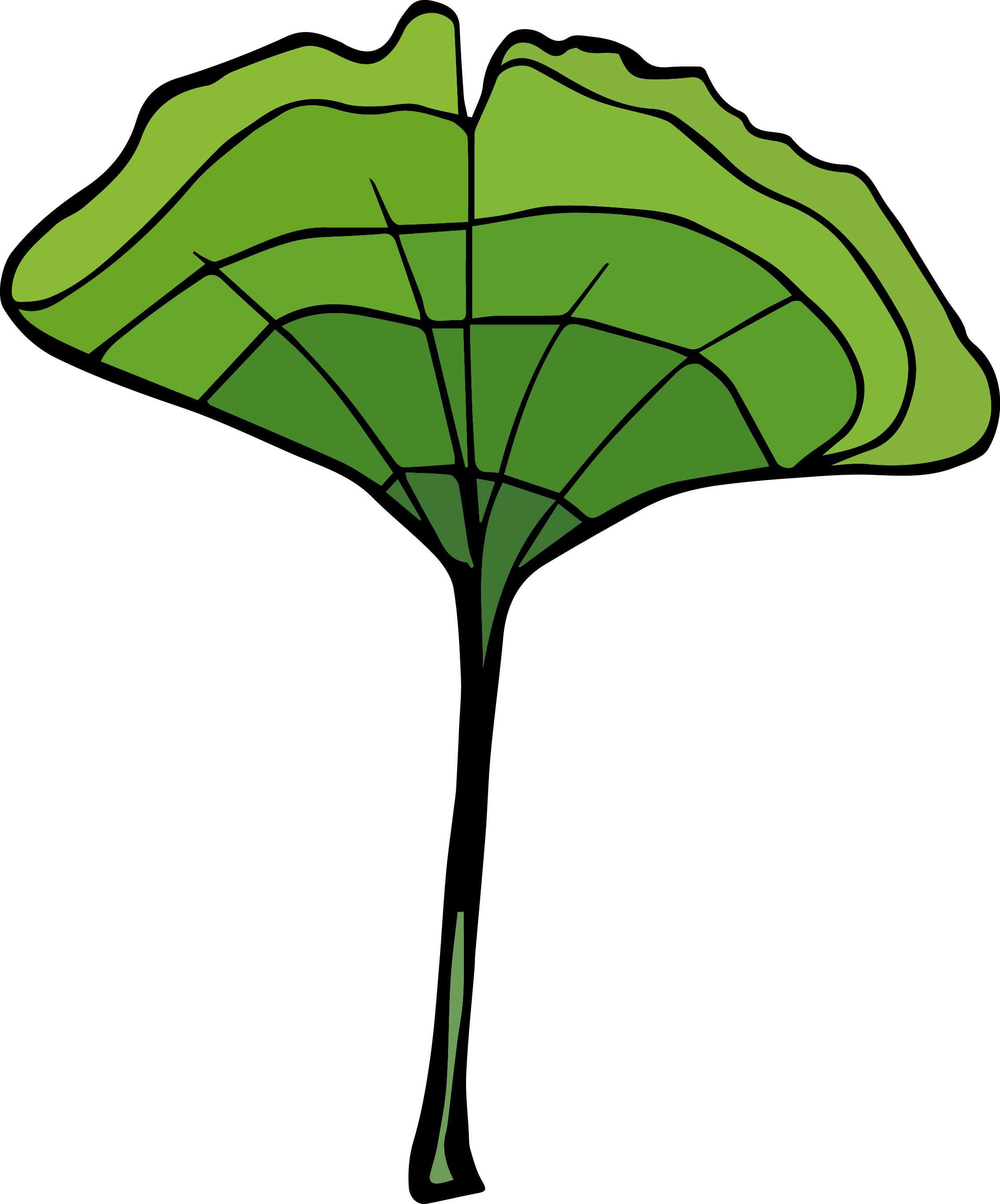 #ginkoleaf From The #efrstickers Nature Sticker Sheet Clipart (2270x2734), Png Download