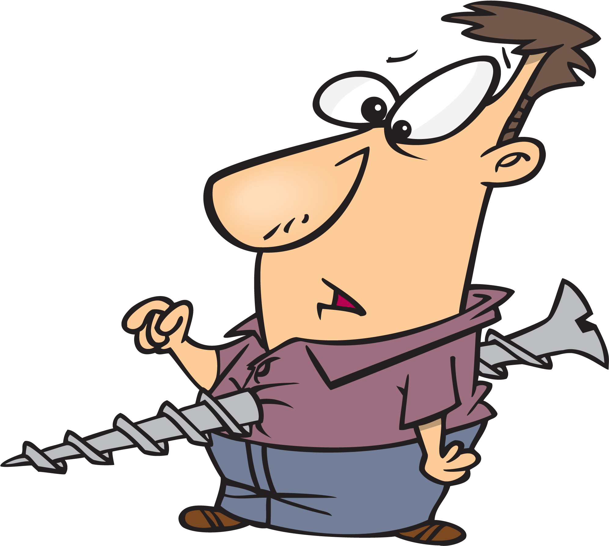 On Friday At - Guy With Screw Through Him Clipart (2000x1792), Png Download