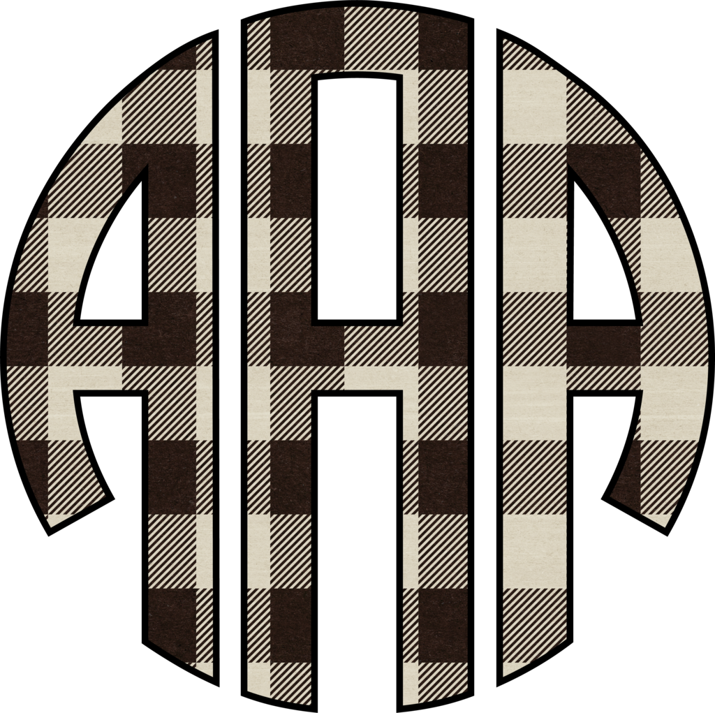 White Plaid Monogram- Sublimation Transfer - Circle Clipart (1024x1021), Png Download