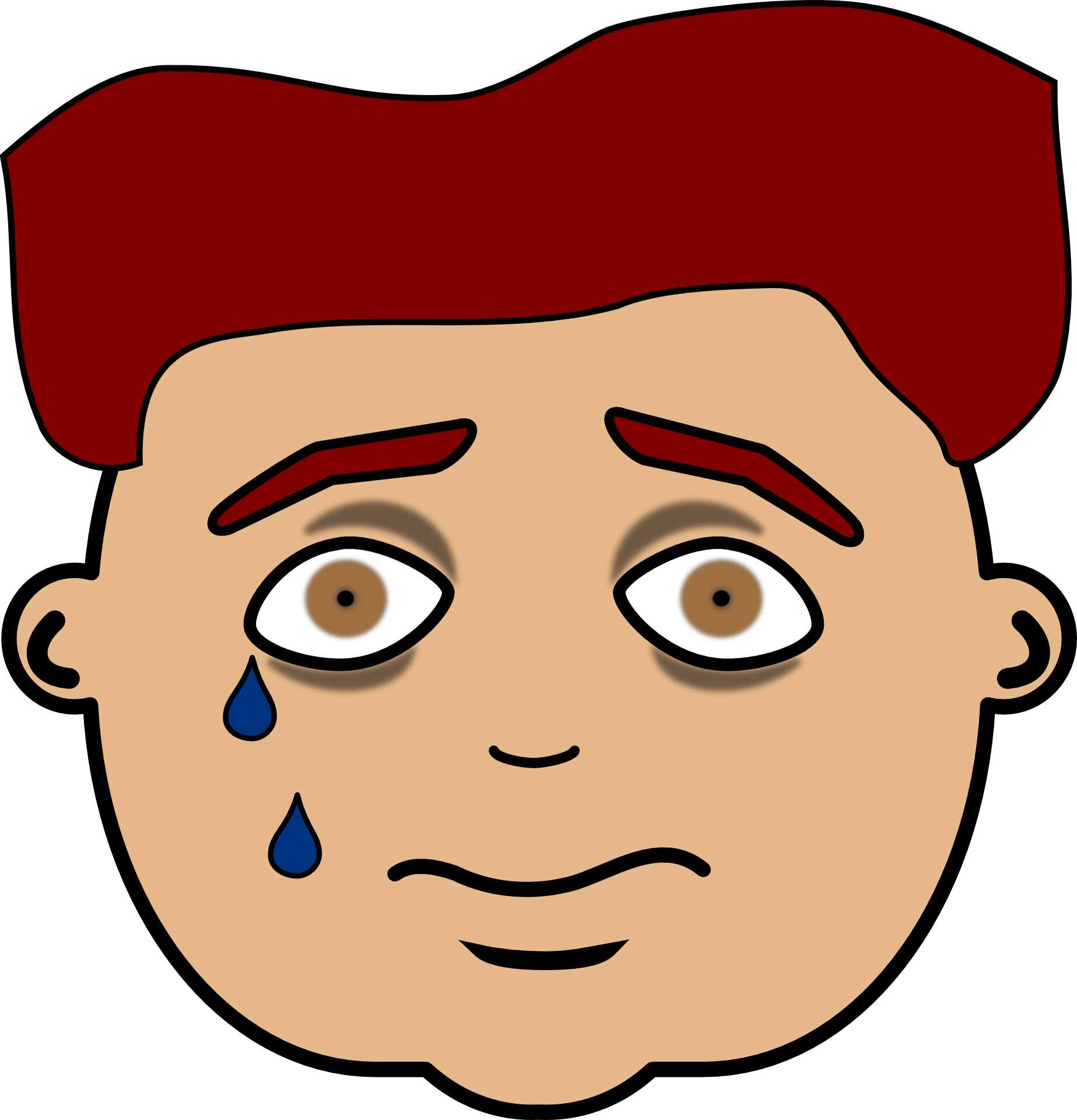 Sad - Student - Clipart - Sad Man Face Cartoon - Png Download (576x599), Png Download