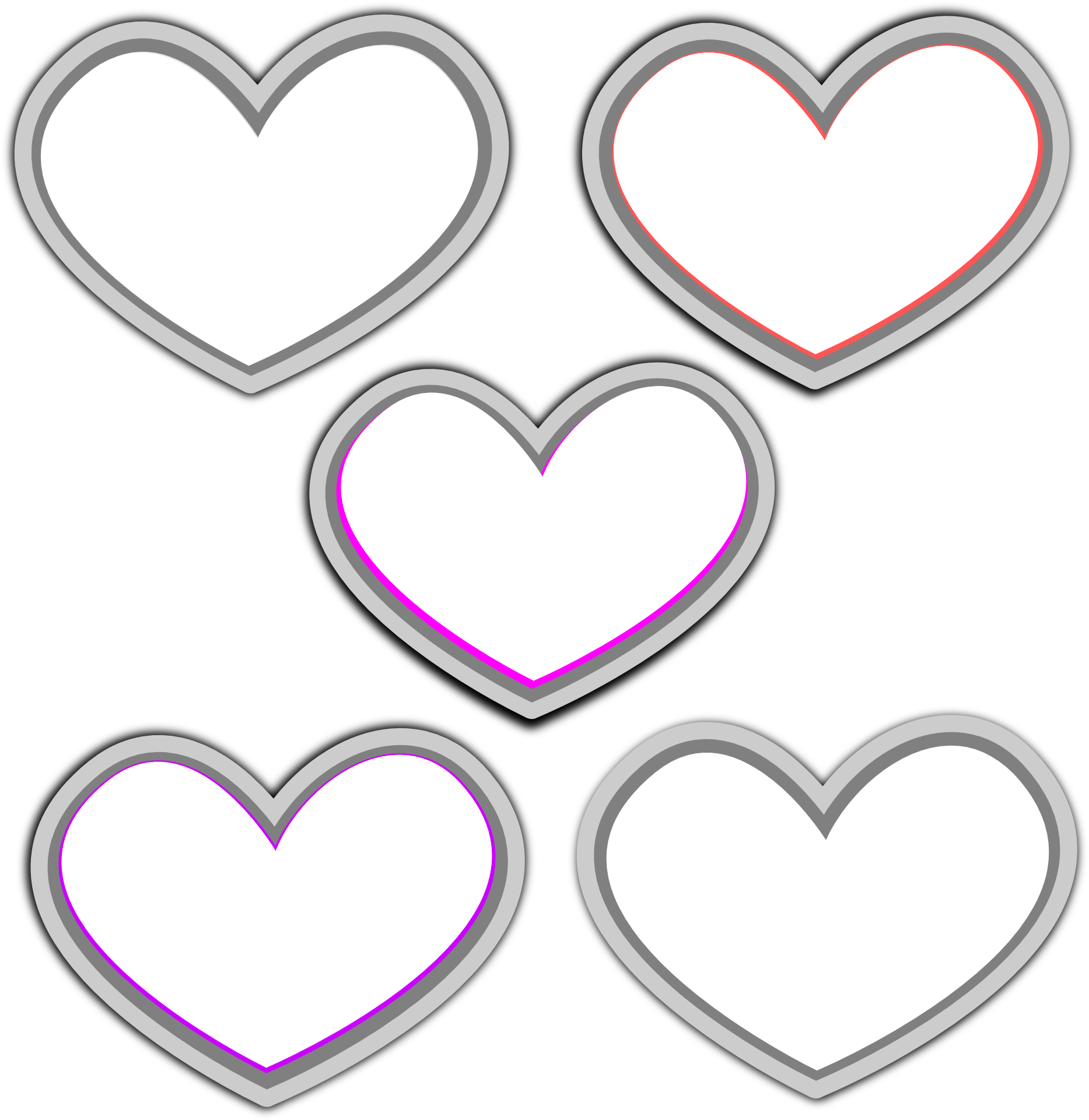 Valentine Heart Clip Art Black And White Clipart - Heart - Png Download (1969x1969), Png Download