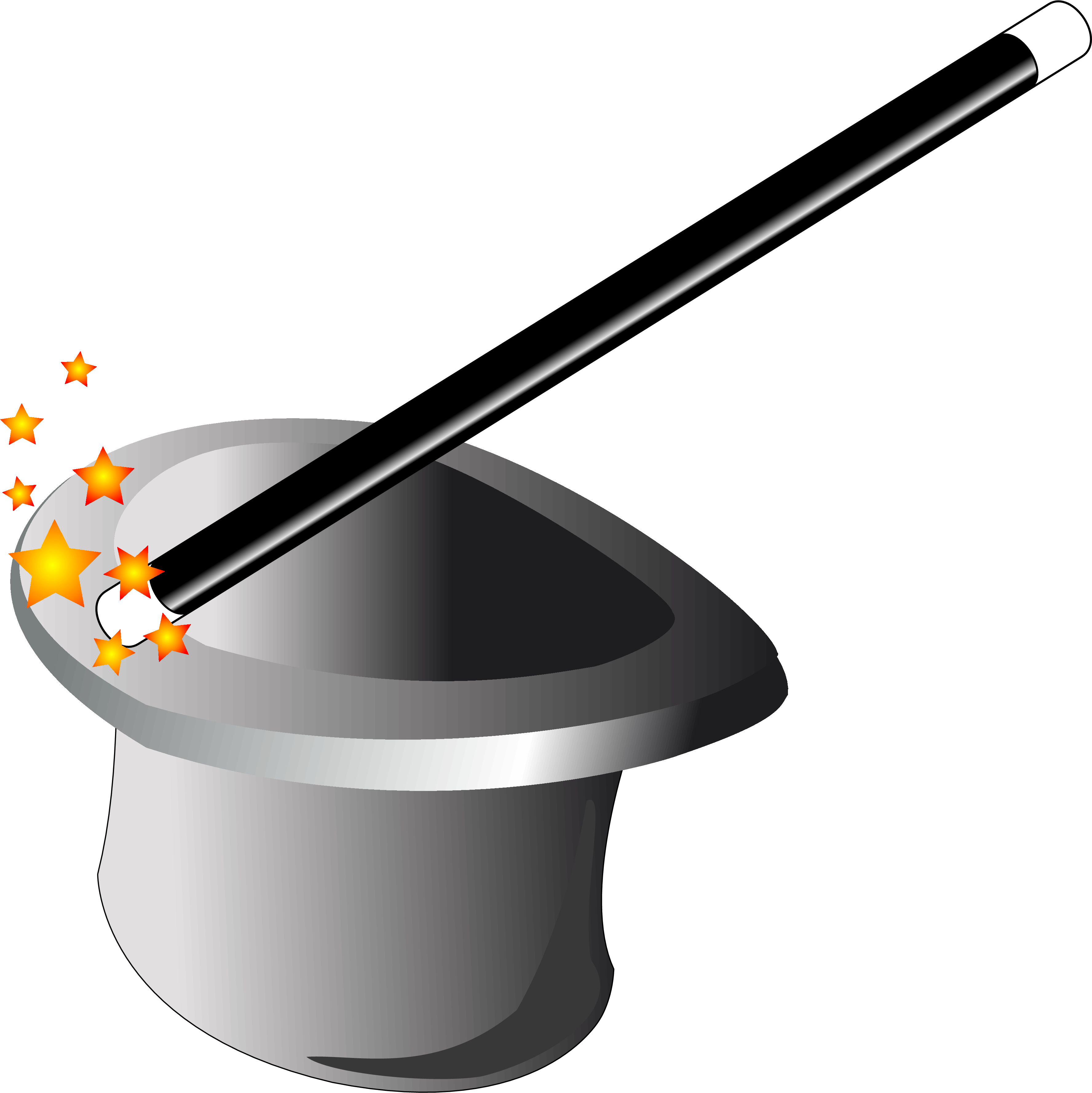 Clipart Info - Magic Wand And Hat Clipart - Png Download (3556x3563), Png Download