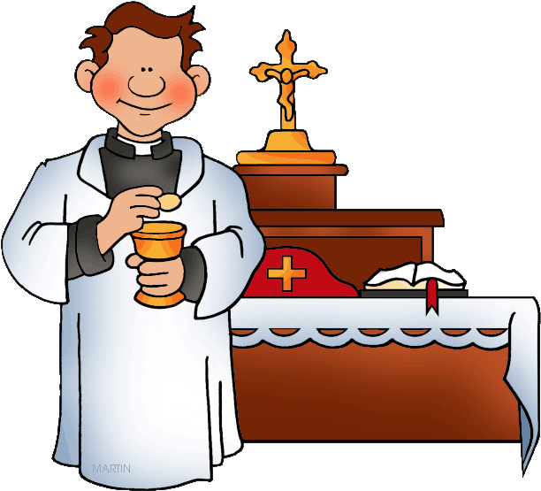 Priest Baptism Clip Art - Holy Mass Clip Art - Png Download (648x590), Png Download