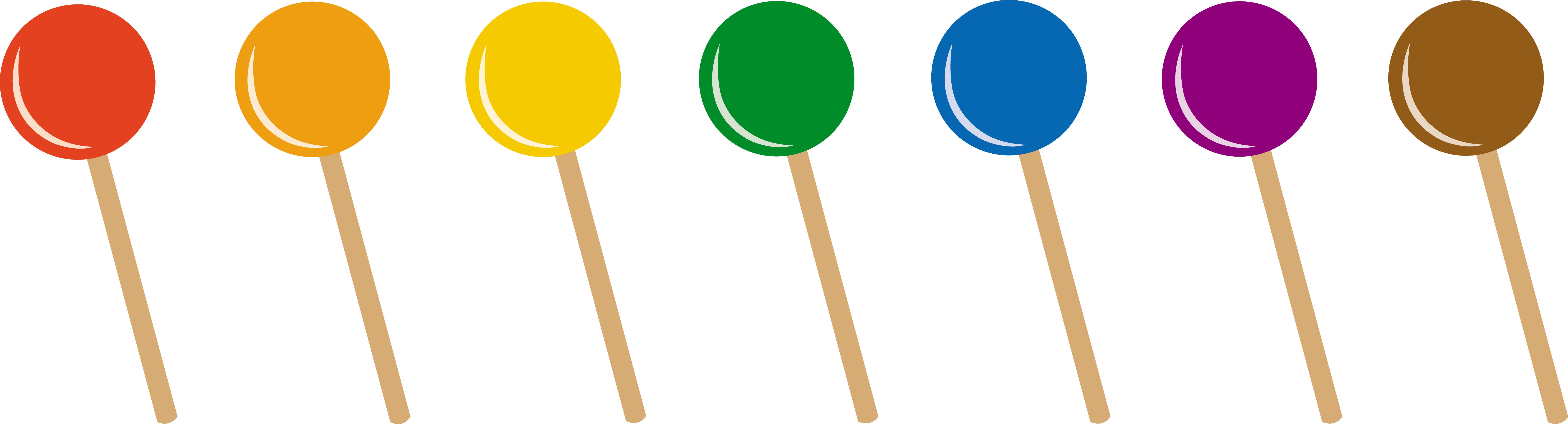 Suckers Pictures - Seven Lollipops Clipart (7438x2012), Png Download