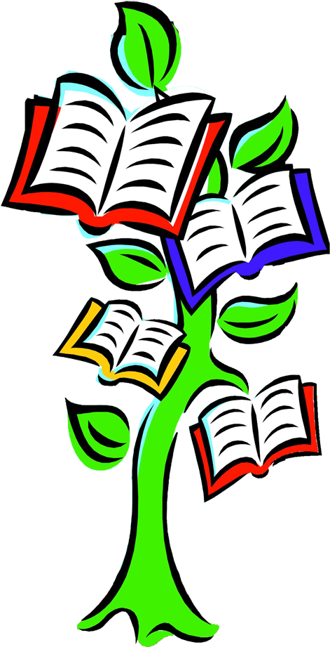 Church Library - Book Tree Clipart (500x984), Png Download