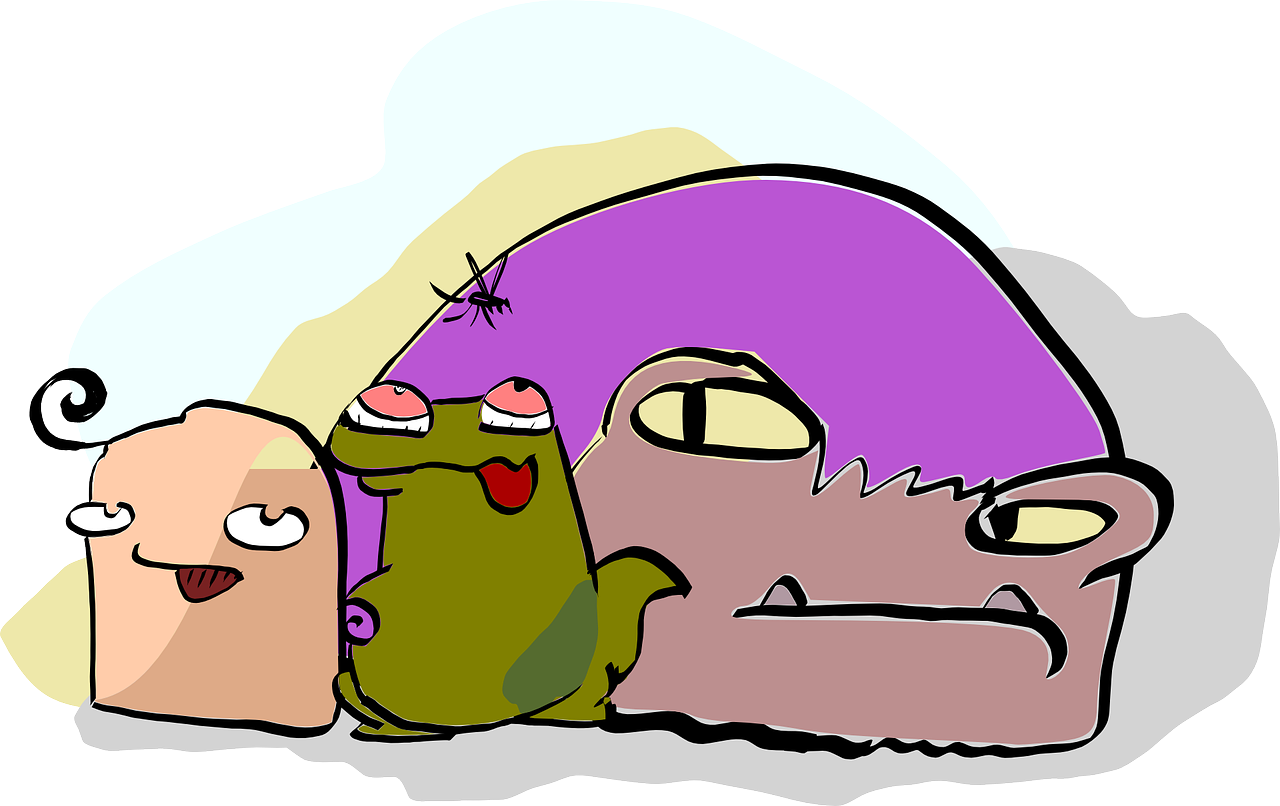 Drawing Cartoon Monster Graffiti Clipart (1061x750), Png Download