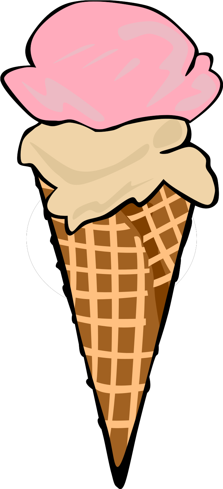 Ice Cream Cone Empty Ice Creamne Clipart Free Clipart - 2 Scoop Ice Cream - Png Download (999x2190), Png Download