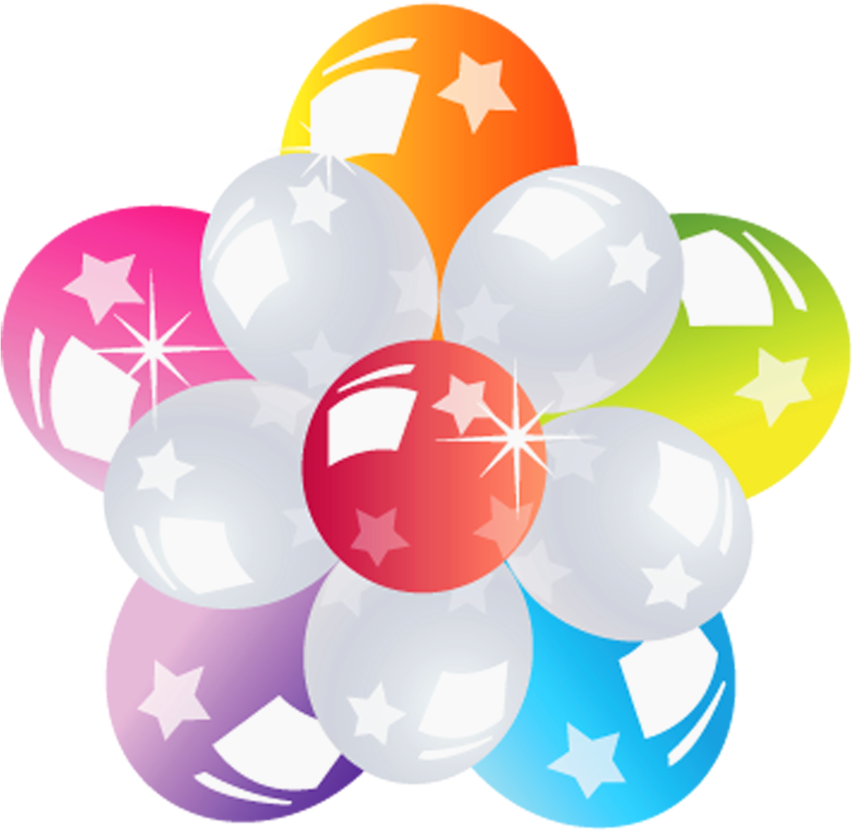 Balloons Bunch Transparent Picture Happy Birthday Celebration, - Flower Balloons Png Clipart (600x584), Png Download