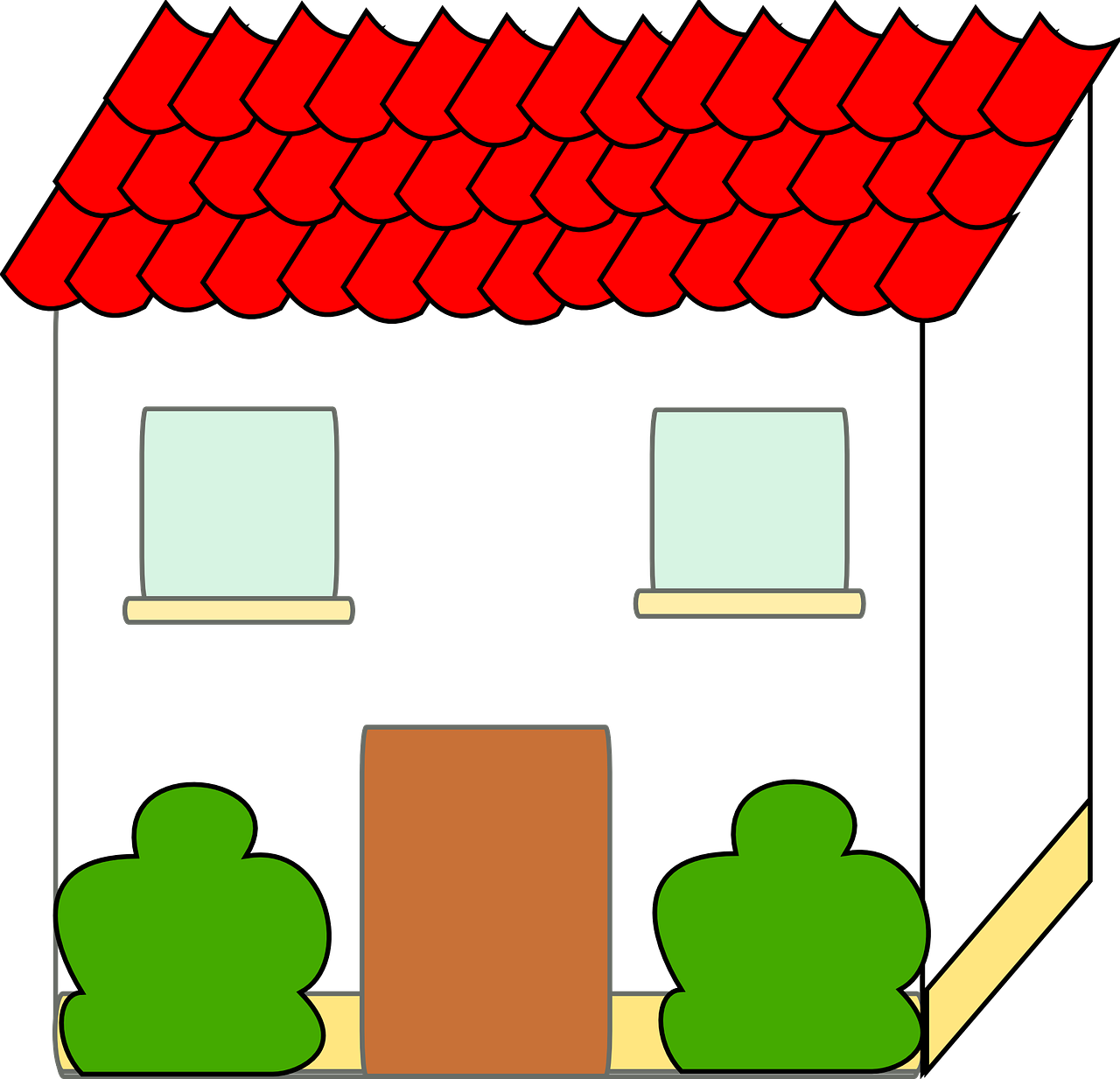 Download Of Pucca House Clipart House Clip Art Rectangle - House With Red Roof Clipart - Png Download (600x578), Png Download