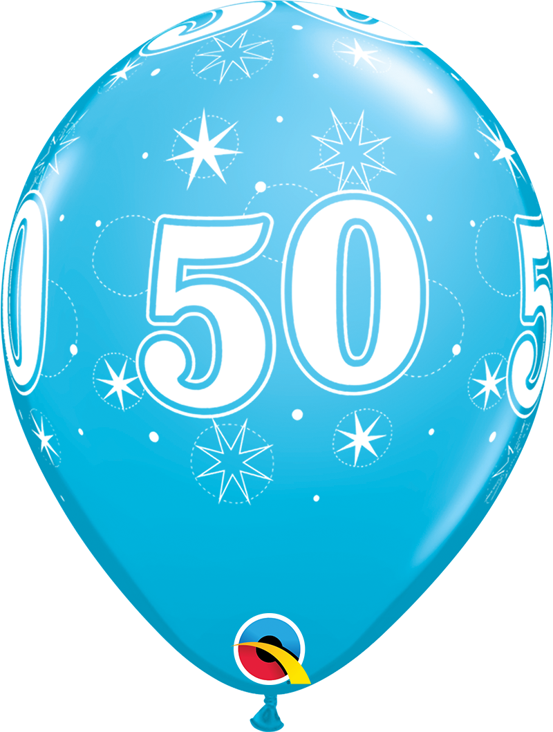 Robins Egg Blue 50th Birthday Latex Balloons - Blue 50th Birthday Balloons Clipart (800x1059), Png Download