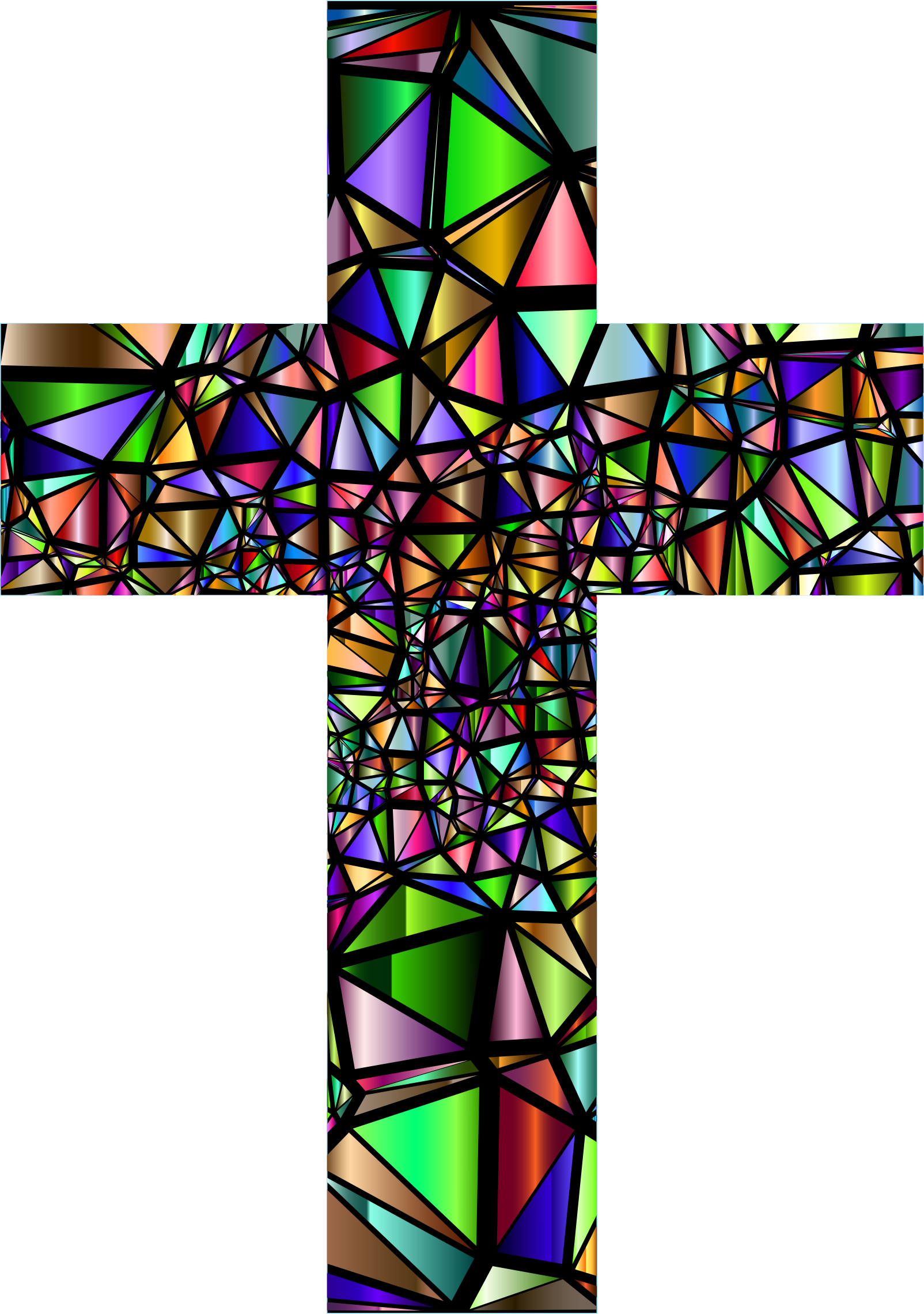 Black And White Catholic Clipart Stained Glass - Stained Glass Cross Clipart - Png Download (1604x2280), Png Download