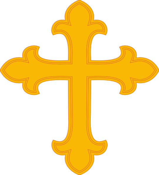 Gold Cross 1 Clip Art - Gold Cross Clipart Png Transparent Png (540x594), Png Download