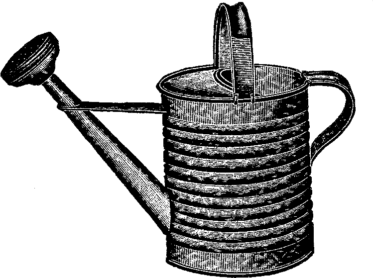 Vintage Garden Clip Art - Illustrations Of Watering Cans - Png Download (870x777), Png Download