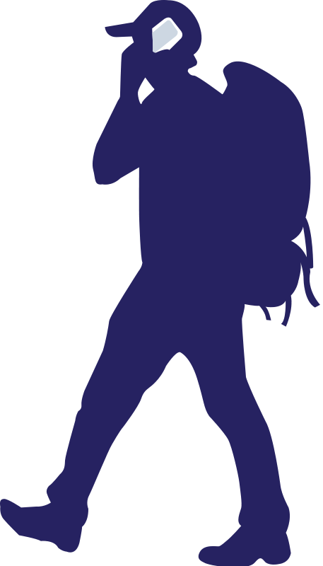 Backpacking Hiking Silhouette Travel - Backpacker Silhouette Clipart (433x750), Png Download
