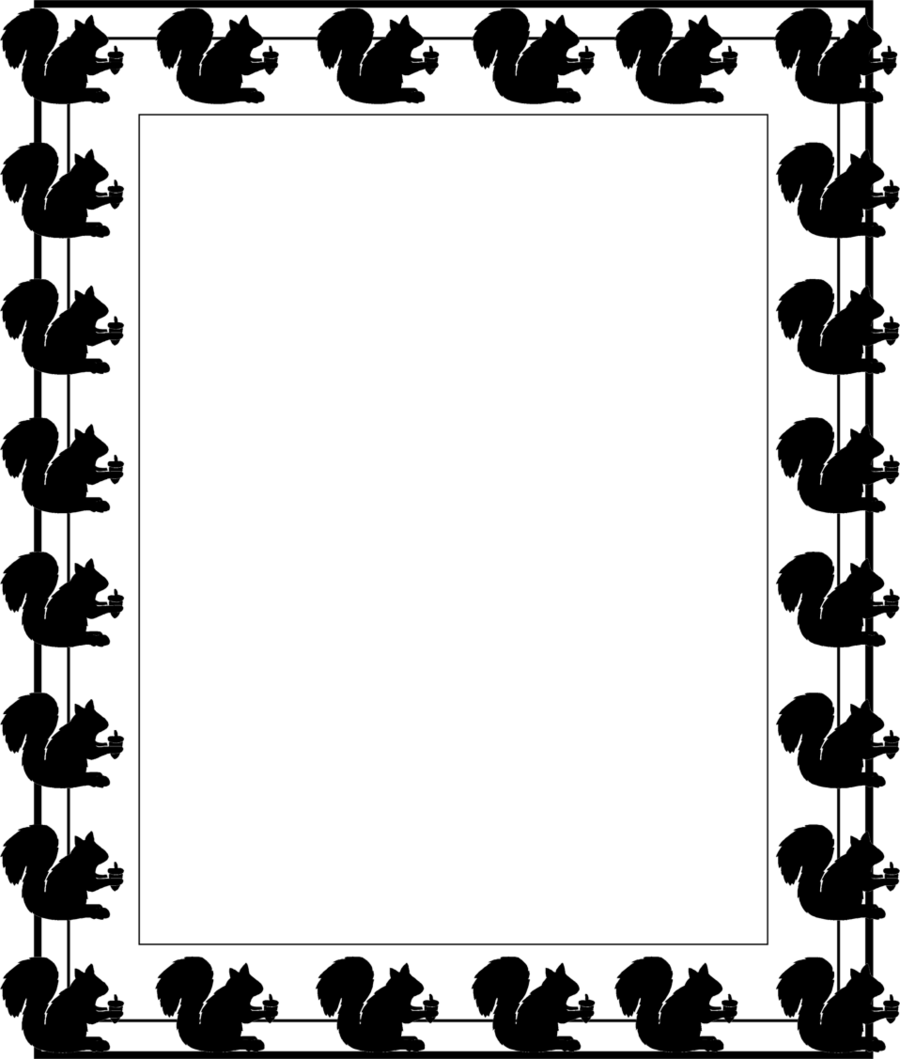 Squirrel Clip Art Border Clipart Squirrel Borders And - Clip Art Squirrel Borders - Png Download (900x1059), Png Download