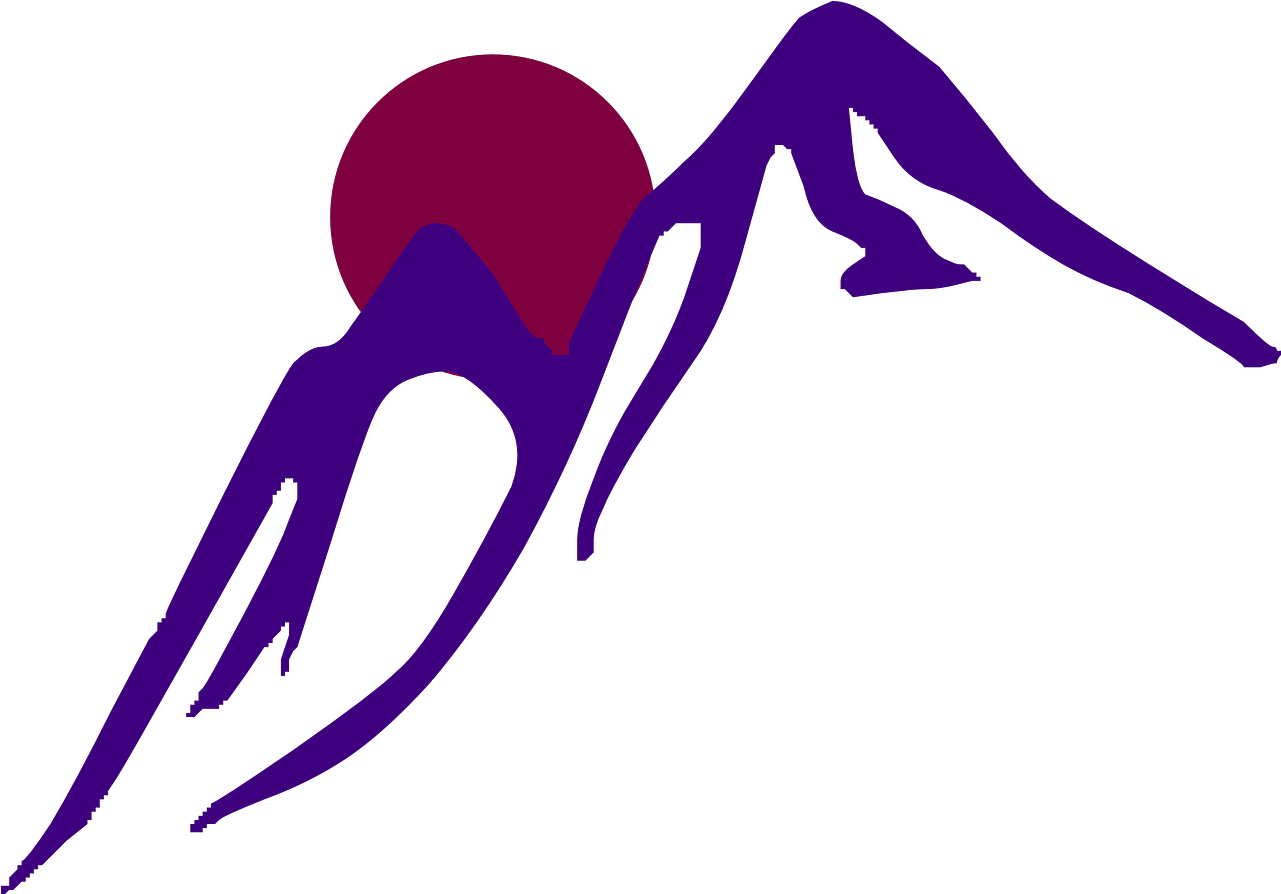 Mountain Sunset Morning Sunrise Evening Panorama - Black And White Mountain Drawing Clipart (960x670), Png Download