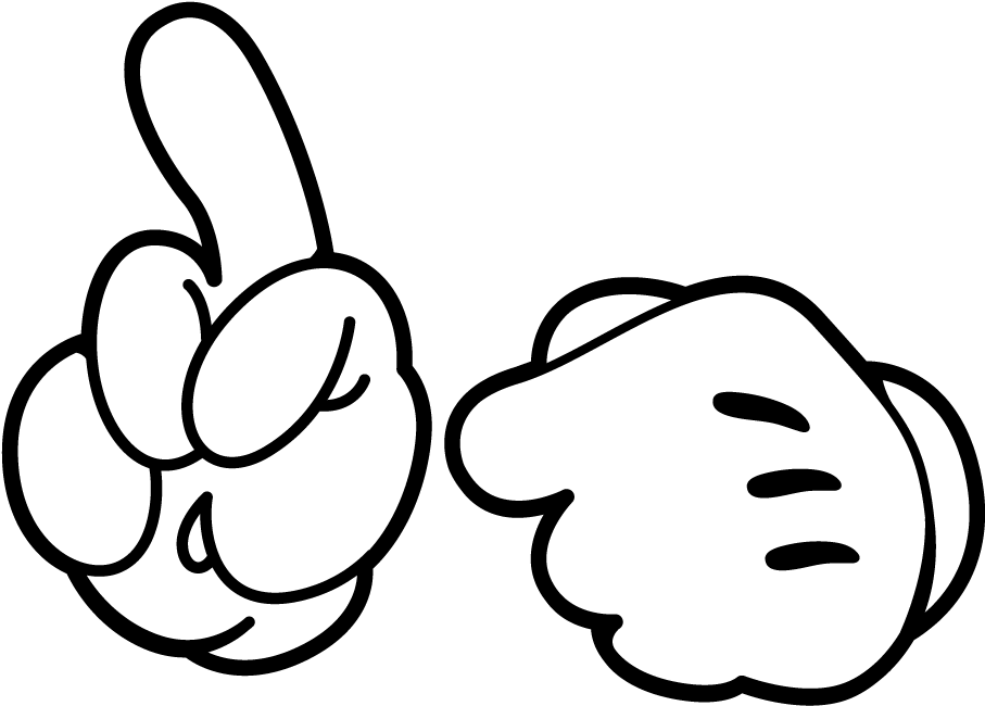 Mickey - Mouse - Head - Shape - Black - Guantes De Mickey Mouse Clipart (1071x744), Png Download