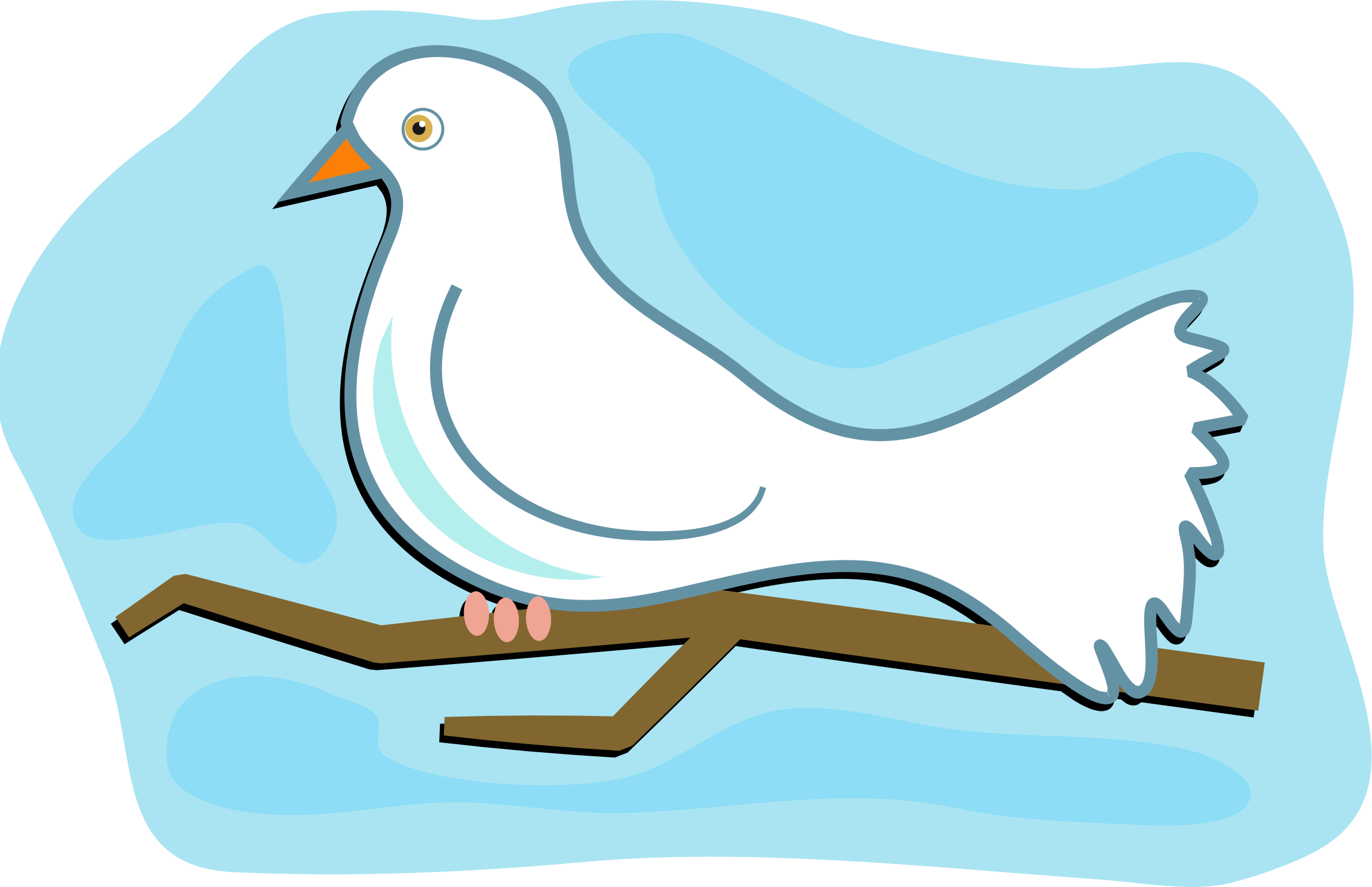 White Dove Clipart Cartoon - Dove Clipart - Png Download (2380x1540), Png Download