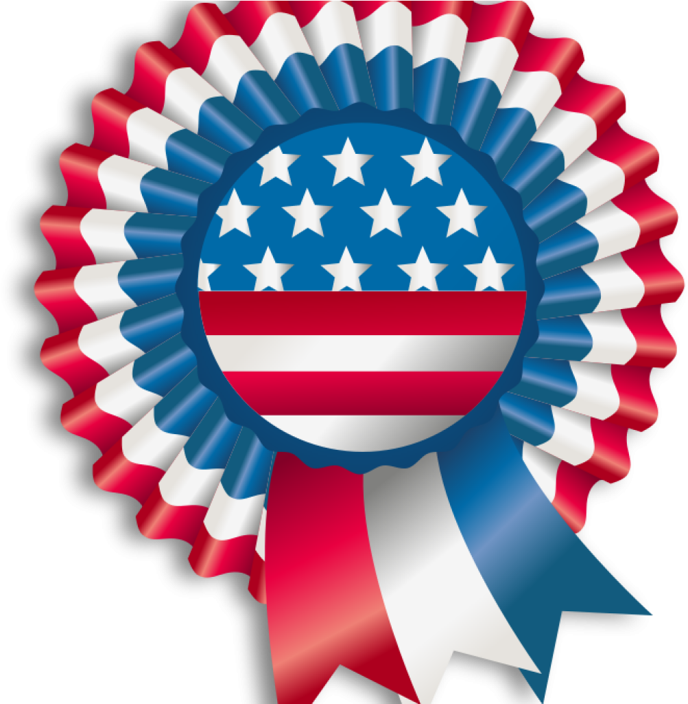 Free July Clipart Free 4th Of July Clipart Independence - Usa Ribbon Shower Curtain - Png Download (1024x1024), Png Download