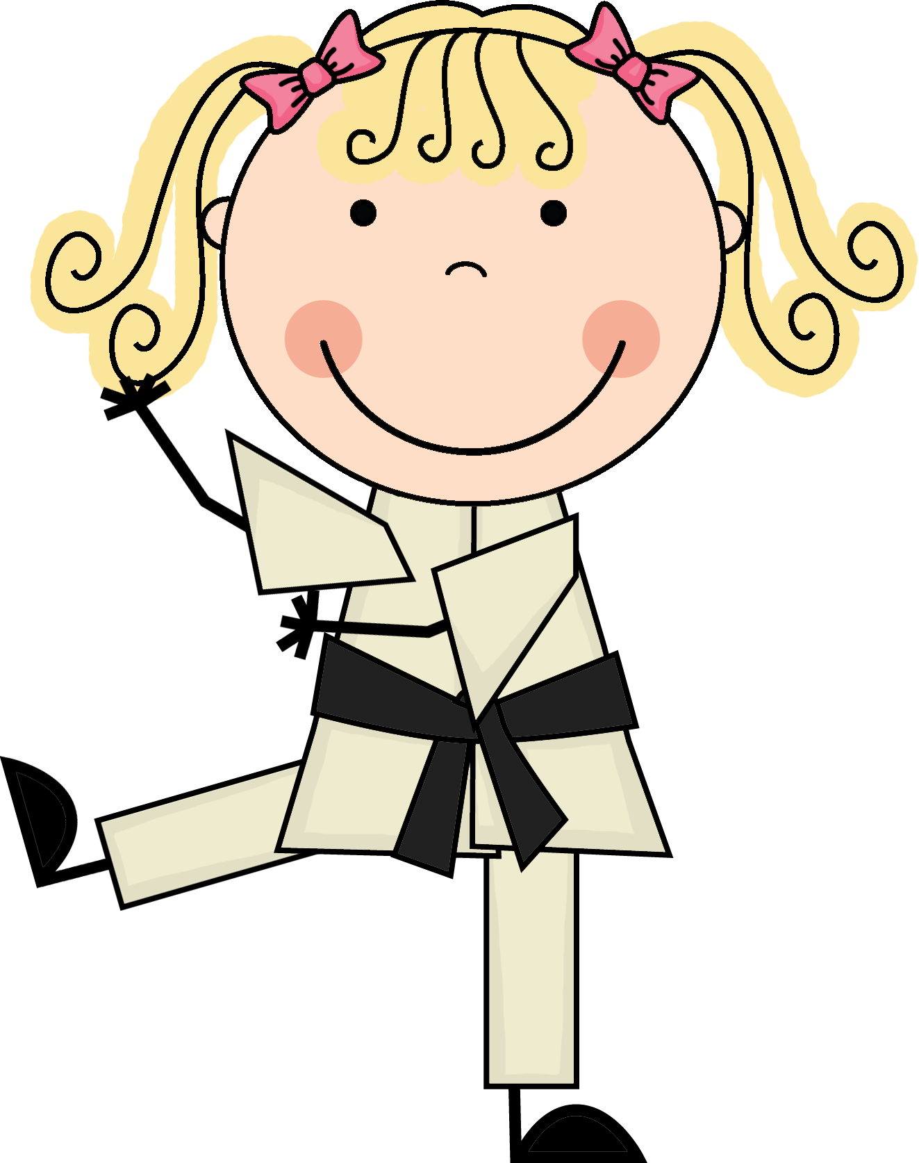 Korean Clipart Kid Martial Art - Clip Art Girl Writing - Png Download (1323x1674), Png Download