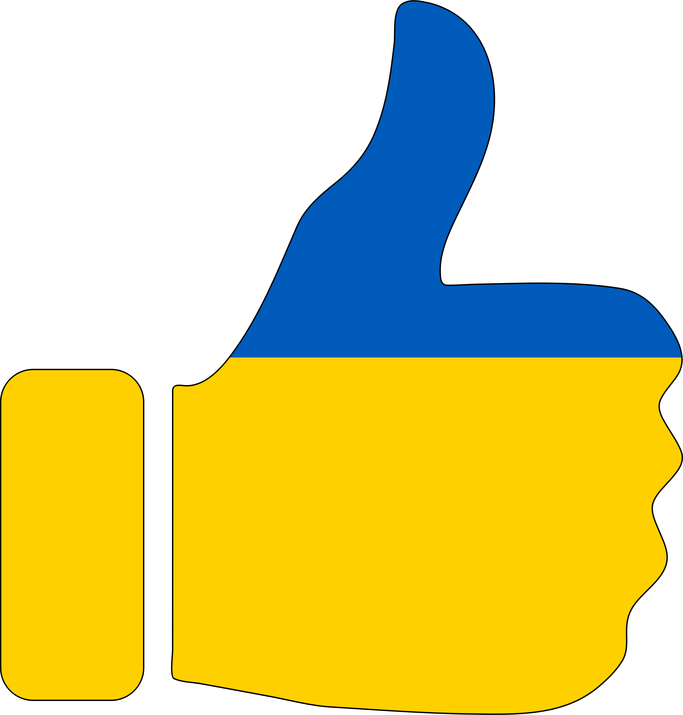 Clipart - Yellow Thumbs Up Clip Art - Png Download (2196x2300), Png Download