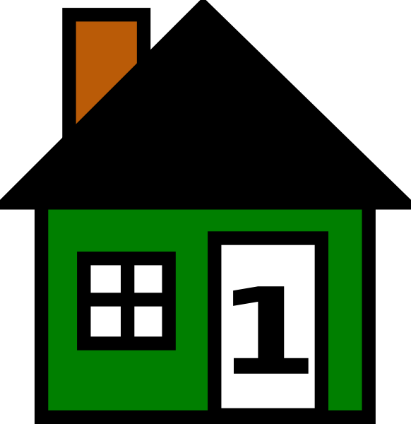 Number Green House Clip Art At Clker Com Vector Online - House Made Of Shapes - Png Download (582x600), Png Download