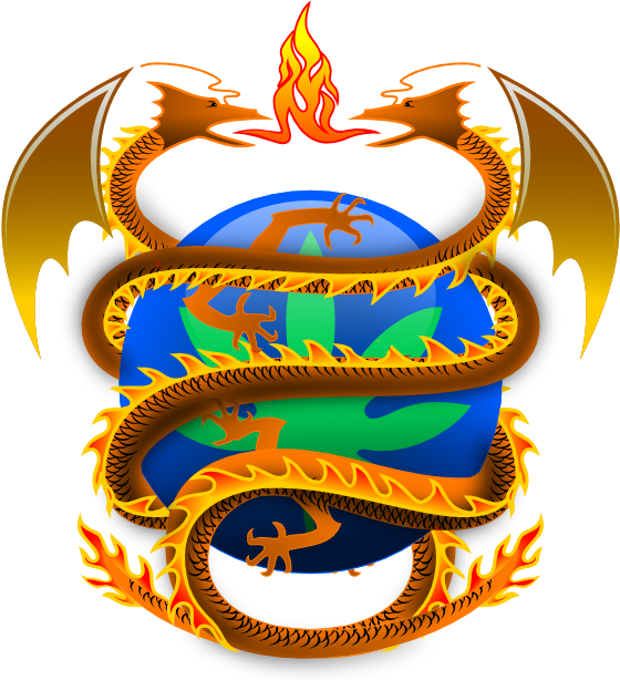 Twin Dragon Image - Illustration Clipart (607x670), Png Download