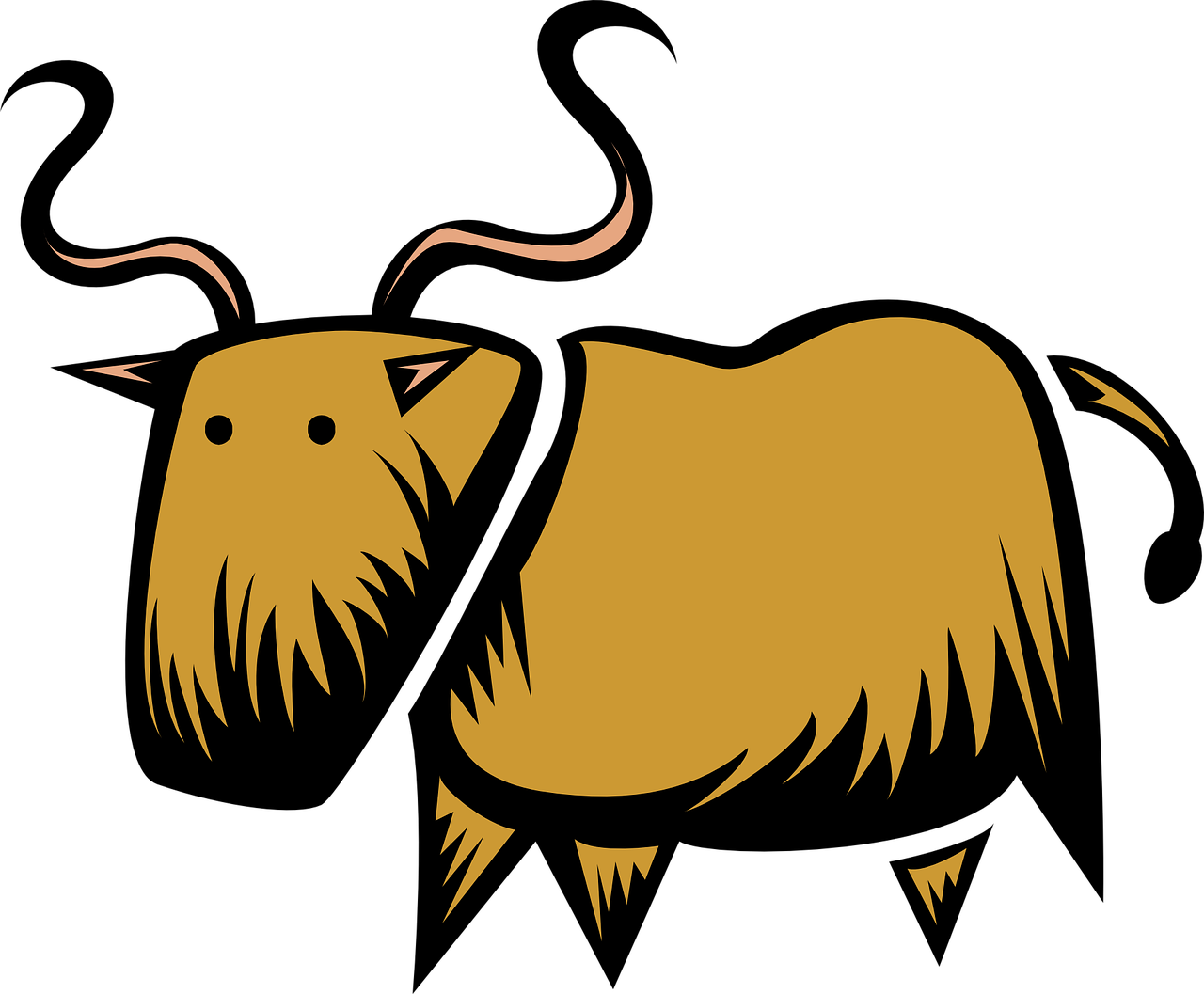 Horns Clipart Wildebeest - Clip Art - Png Download (871x720), Png Download