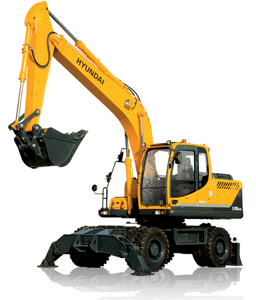 Excavator Clipart Icon - Hyundai R170w 9 Wheel Excavator - Png Download (600x600), Png Download