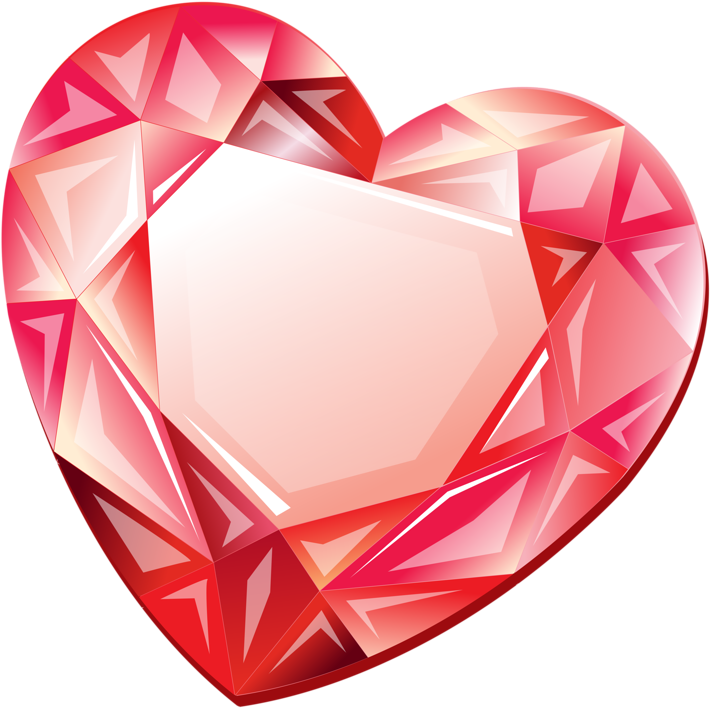 Hearts - Gemstone Buttons - 1" Pinbacks, Set Of 3, Heart, Crystal, Clipart (800x792), Png Download