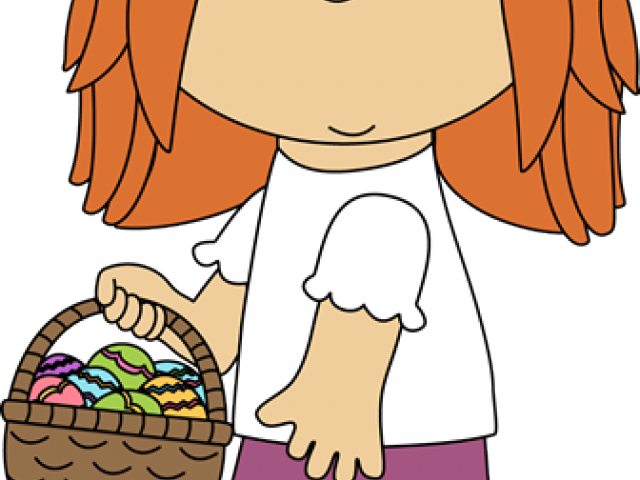 Basket Clipart Girl - Egg Hunt - Png Download (640x480), Png Download