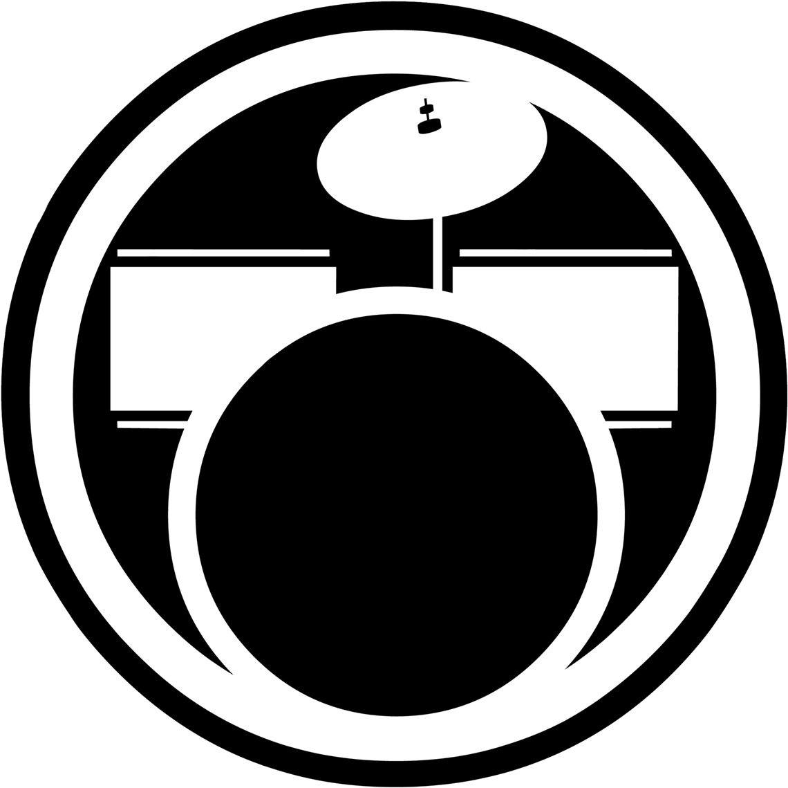 The Beatles Rock Band Clip Art Black And White - Rock Band Drum Symbol - Png Download (1250x1200), Png Download