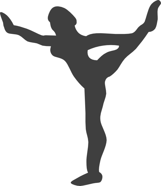 Black Clip Art At Clker - Transparent Gymnast Cartoon - Png Download (516x598), Png Download