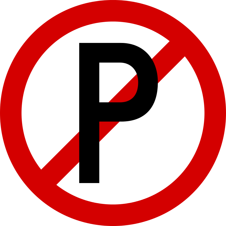 File - South Africa - No Parking - Svg - Wikimedia - No Parking Sign Png Clipart (768x768), Png Download
