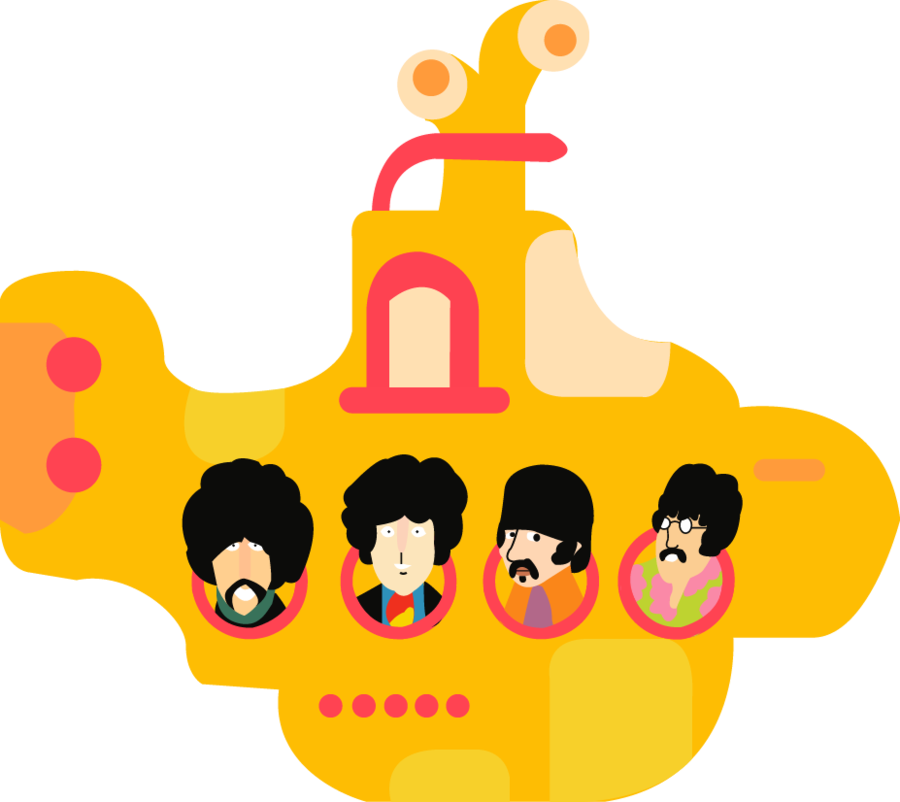 The Pinterest And Art Svg Stock - Beatles Vector Yellow Submarine Clipart (900x802), Png Download