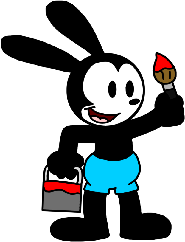 Oswald With And Brush By Marcospower On - Cartoon Clipart (894x894), Png Download