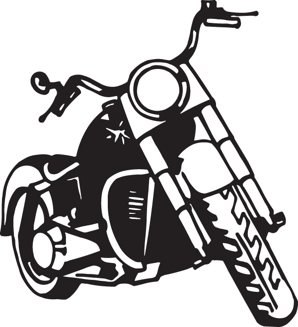 Front View Motorcycle Drawing Clipart (600x659), Png Download