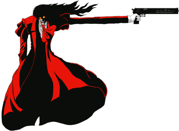 Family Guy Clipart Gun Png - Hellsing Alucard Png Transparent Png (900x579), Png Download